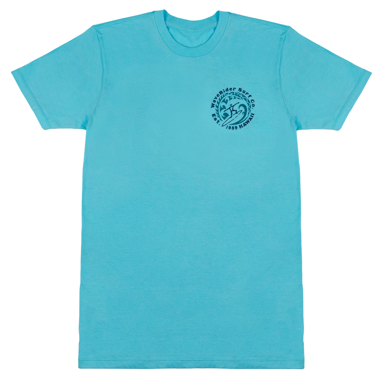Crew Neck Tee - Petro Wave: Pacific Blue 3 Crew Neck Tee - Petro Wave: Pacific Blue