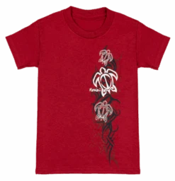 Hawaiian Performance Surfwear® Child's Tee - Tribal Honu: Red