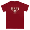 Vintage Dyed Tee - MAUI Collegiate: Wine -Fashion Store 14671M VintageTeeCollegiateMaui Front Wine 34311.1663892949