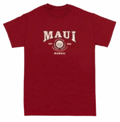 Vintage Dyed Tee - MAUI Collegiate: Wine