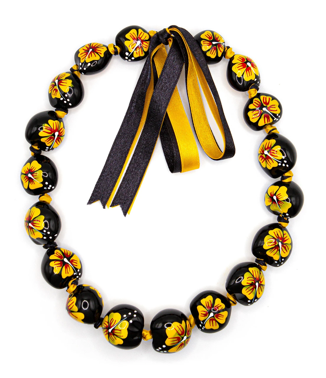 Kukui Nut Choker - Painted: Yellow 3 Kukui Nut Choker - Painted: Yellow