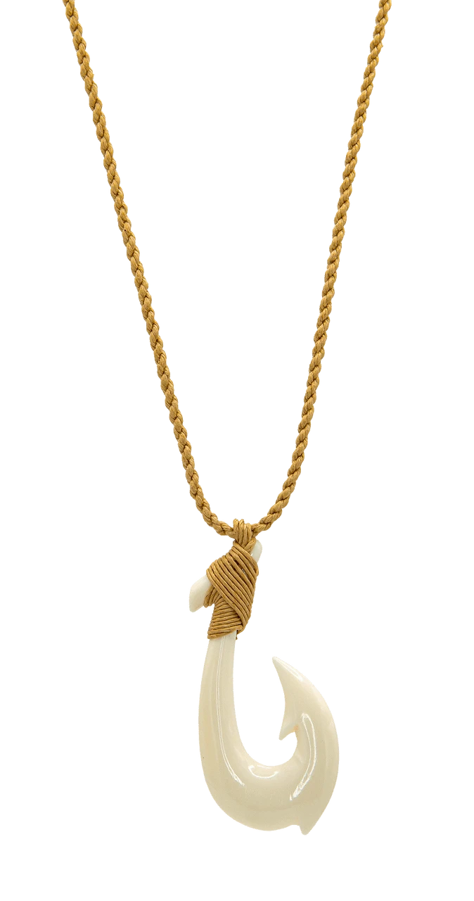 Island Edge® Shaped Bone Necklace: Fish Hook 3 Island Edge® Shaped Bone Necklace: Fish Hook