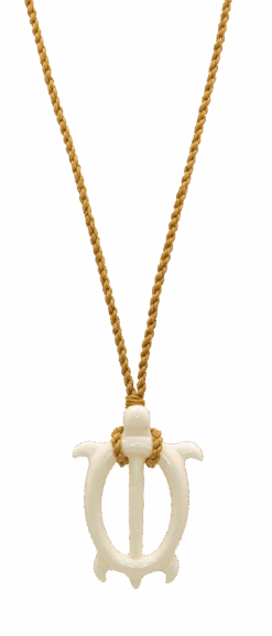 Island Edge® Shaped Bone Necklace: Strong Honu