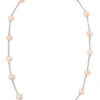 Floating Freshwater Pearl Necklace: Coral