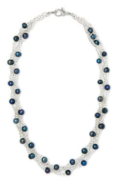 Twisted Torsade Freshwater Pearl Necklace: Black