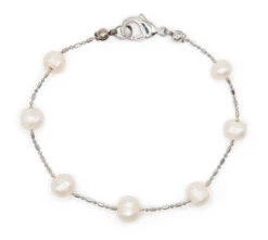 Floating Freshwater Pearl Bracelet: White