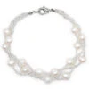 Twisted Torsade Freshwater Pearl Bracelet: Coral
