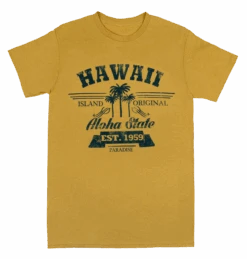 Crew Neck Tee - Aloha State: Gold