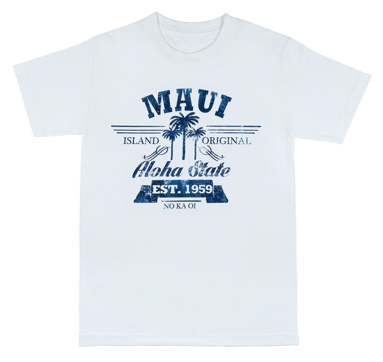 Crew Neck Tee - MAUI Aloha State: White 3 Crew Neck Tee - MAUI Aloha State: White
