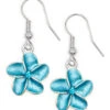 Single Plumeria Flower Earrings By Aloha 808: Aqua -Fashion Store 30430 AQ Aloha808 SinglePlumeriaFlowerEarring Aqua 81256.1674609257