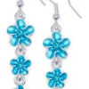 Triple Plumeria Flowers Earrings By Aloha 808: Aqua -Fashion Store 30432 AQ Aloha808 TriplePlumeriaFlowersEarring Aqua 86594.1674609534