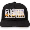 Robin Ruth® Cap - Sunset Aloha: Black -Fashion Store 32542 RRCap SunsetAloha Front 03624.1699923943