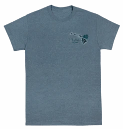 Crew Neck Tee - Palm Map: Denim Heather