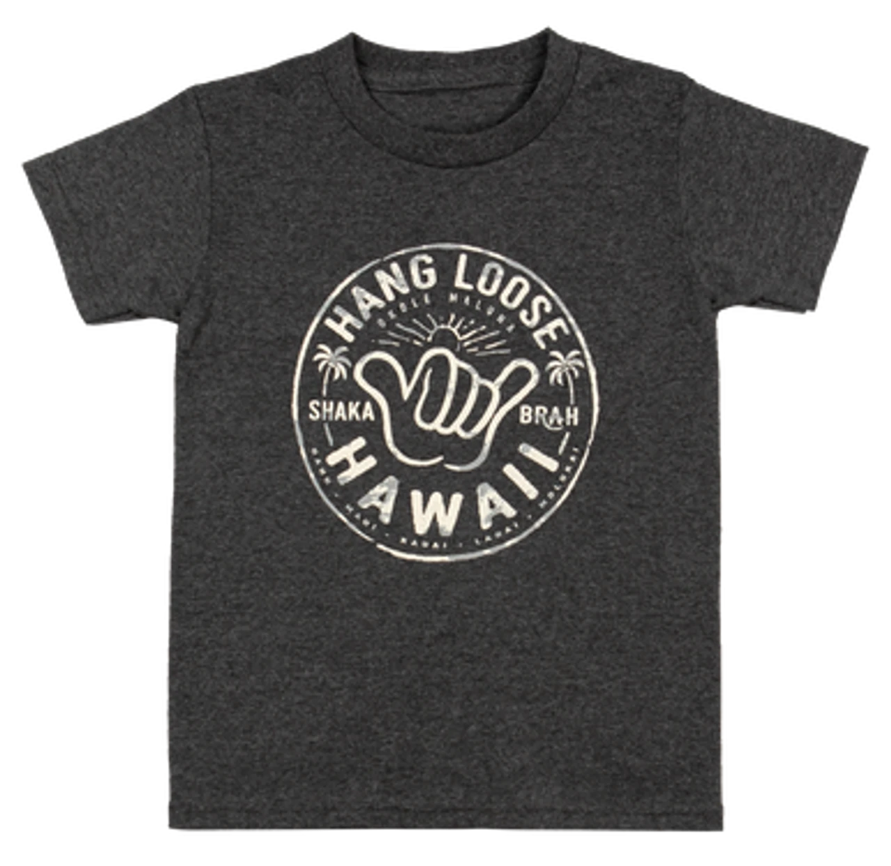 Hawaiian Performance Surfwear® Child's Tee - Shaka Brah: Charcoal Heather 3 Hawaiian Performance Surfwear® Child's Tee - Shaka Brah: Charcoal Heather