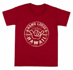 Hawaiian Performance Surfwear® Child's Tee - Shaka Brah: Red