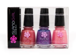 Island Girl® Hawaii 3 Pack Nail Color Set: Pink/Purple -Fashion Store 36891 2105 IG NailColorSet Box 3Pack 48895.1675978635