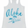 Island Girl® Racerback Tee - Aloha Palms: White