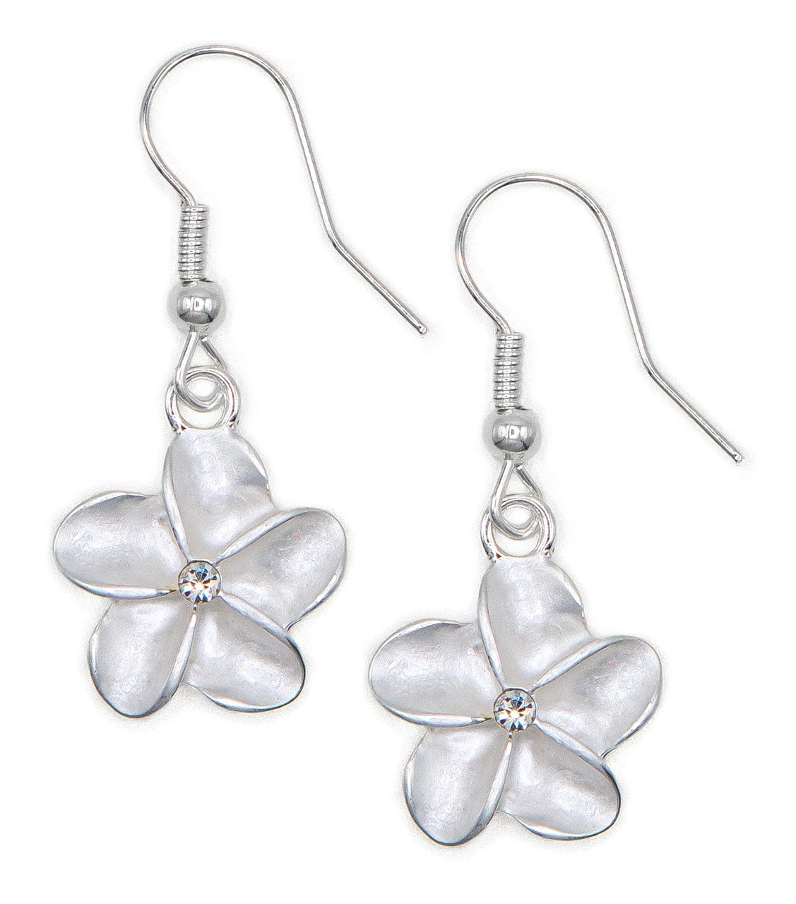 Single Plumeria Flower Earrings By Aloha 808: White 3 Single Plumeria Flower Earrings By Aloha 808: White