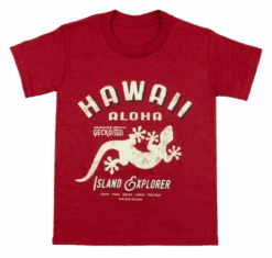 Hawaiian Performance Surfwear® Child's Tee - Island Explorer: Red