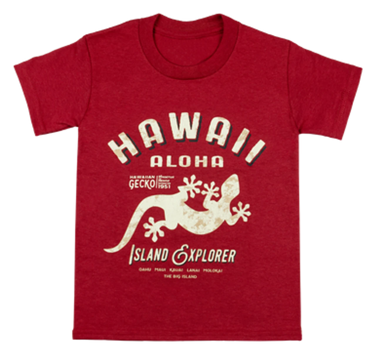 Hawaiian Performance Surfwear® Child's Tee - Island Explorer: Red 3 Hawaiian Performance Surfwear® Child's Tee - Island Explorer: Red