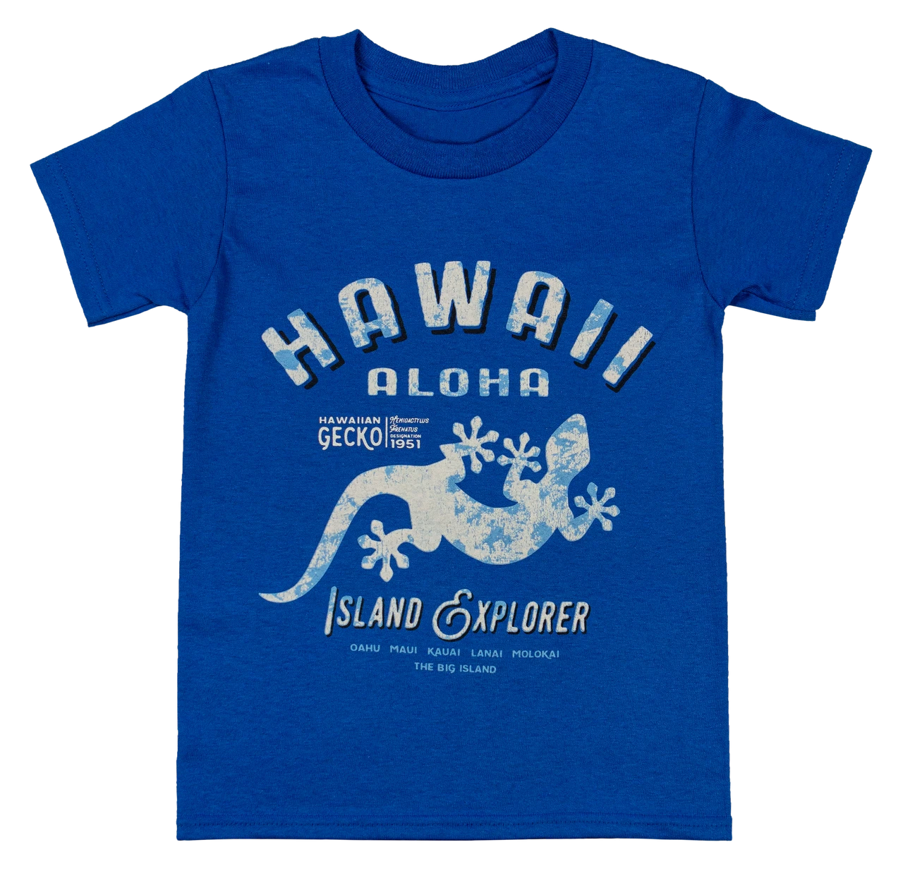 Hawaiian Performance Surfwear® Child's Tee - Island Explorer: Royal Blue