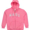 Sweatshirt Zip Up Hoodie - Maui Logo Design: Pink -Fashion Store 48185 PINK BabaZipUpHoodie MauiLogo Front 02464.1704219987
