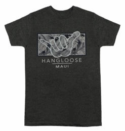 Crew Neck Tee - MAUI Hangloose Frame: Charcoal Heather
