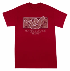 Crew Neck Tee - MAUI Hangloose Frame: Red Heather