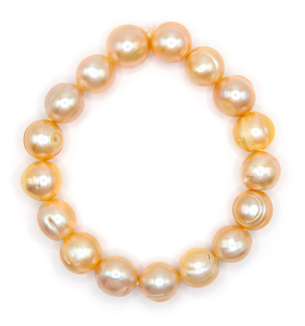 Freshwater Pearl Bracelet - Large: Coral 3 Freshwater Pearl Bracelet - Large: Coral