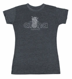 Island Girl® Surf Tee - Aloha Pine: Charcoal Heather