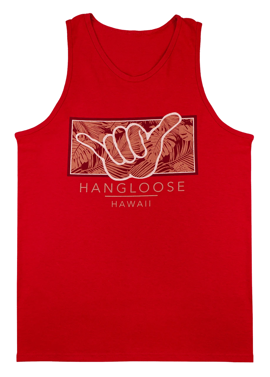 Men's TANK TOP - Hangloose Frame: Red 3 Men's TANK TOP - Hangloose Frame: Red
