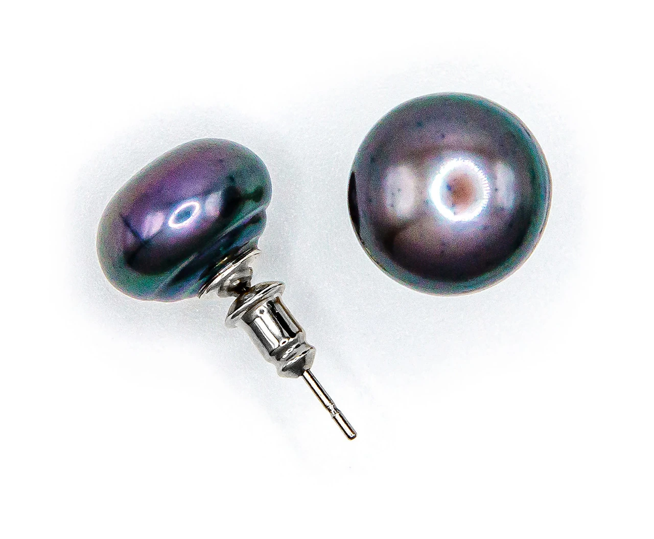 Freshwater Pearl Earring - Large: Black 3 Freshwater Pearl Earring - Large: Black