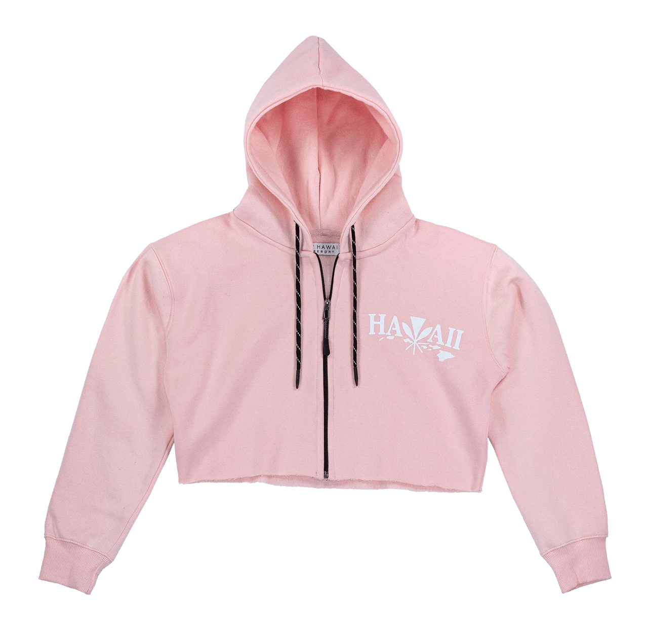 Robin Ruth® Cropped Sweatshirt Hoodie Zip Up - Kanaka Aloha: Dusty Rose 3 Robin Ruth® Cropped Sweatshirt Hoodie Zip Up - Kanaka Aloha: Dusty Rose