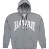 Robin Ruth® Sweatshirt Hoodie Zip Up - Hawaii Arch: Gray -Fashion Store 54975 RRSweatshirtHoodie HawaiiArch Gray Front 68387.1706663709