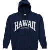 Robin Ruth® Sweatshirt Hoodie Zip Up - Hawaii Arch: Navy 1 Robin Ruth® Sweatshirt Hoodie Zip Up - Hawaii Arch: Navy -Fashion Store 54975 RRSweatshirtHoodie HawaiiArch Navy Front 21921.1706663655