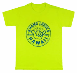 Hawaiian Performance Surfwear® Child's Tee - NEON Shaka Brah: Neon Yellow