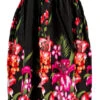 Ladies Elastic Tube Dress - Floral Mix: Black