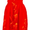 Ladies Elastic Tube Dress - Hibiscus Watercolor: Orange -Fashion Store 5665722 RED TubeDress HibiscusWatercolor Model 49834.1707875084