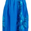 Ladies Elastic Tube Dress - Hibiscus Watercolor: Turquoise