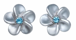 Small Plumeria With Crystal Earrings -Fashion Store 63901 ICEarring PlumeriaMedium Aqua s20 09143.1594347347.1280.1280 95684.1634667907