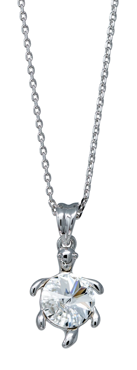 Turtle With Crystal Necklace 3 Turtle With Crystal Necklace