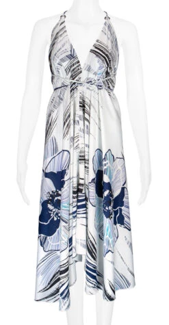 Robin Ruth® Maxi Dress: Hibiscus Canvas 19 Robin Ruth® Maxi Dress: Hibiscus Canvas -Fashion Store 68484 RRMaxiDress Halter HibiscusCanvas Model Front 15490.1689792825