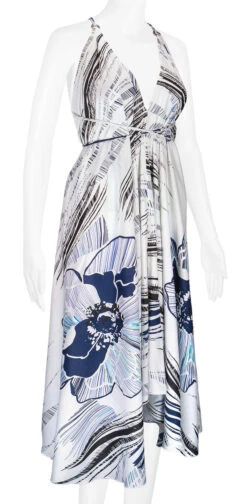 Robin Ruth® Maxi Dress: Hibiscus Canvas 21 Robin Ruth® Maxi Dress: Hibiscus Canvas -Fashion Store 68484 RRMaxiDress Halter HibiscusCanvas Model RightView 70254.1689792824