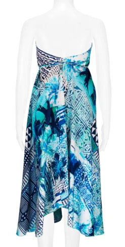 Robin Ruth® Maxi Dress: Blue Palm -Fashion Store 68484 RRMaxiDress Tube BluePalm Model Back 94890.1689792095