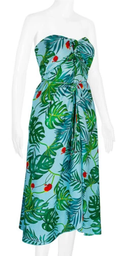 Robin Ruth® Maxi Dress: Tropical Fronds -Fashion Store 68484 RRMaxiDress Tube TropicalFronds Model RightView 91534.1689793664