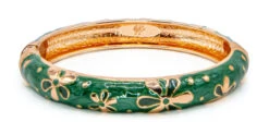 Medium Island Bangle - Flower Design: Green