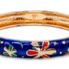 Medium Island Bangle - Flower Design: Royal Blue -Fashion Store 69875 ME FL ROYALBLUE IslandBangles 30770.1680826660