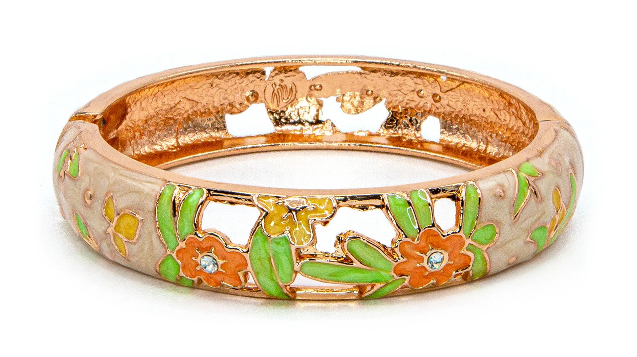 Large Island Bangle - Flower Design: Cream 3 Large Island Bangle - Flower Design: Cream