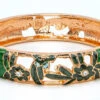 Large Island Bangle - Flower Design: Green -Fashion Store 69876 LA FL GREEN IslandBangles 21228.1680827696