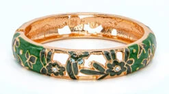 Large Island Bangle - Flower Design: Green
